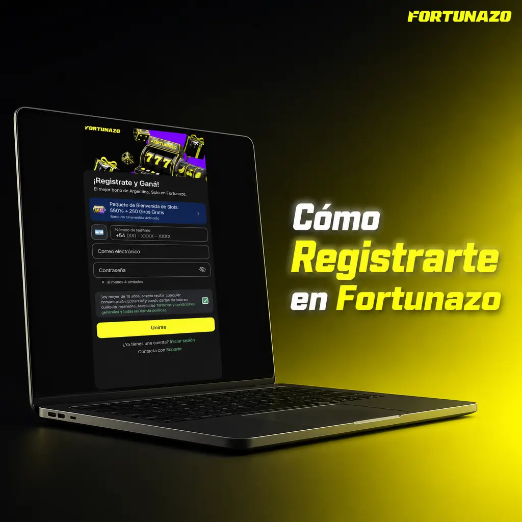 Pasos para registrarte en Fortunazo: elegí email, teléfono o Google, completá tus datos y verificá tu cuenta en minutos.