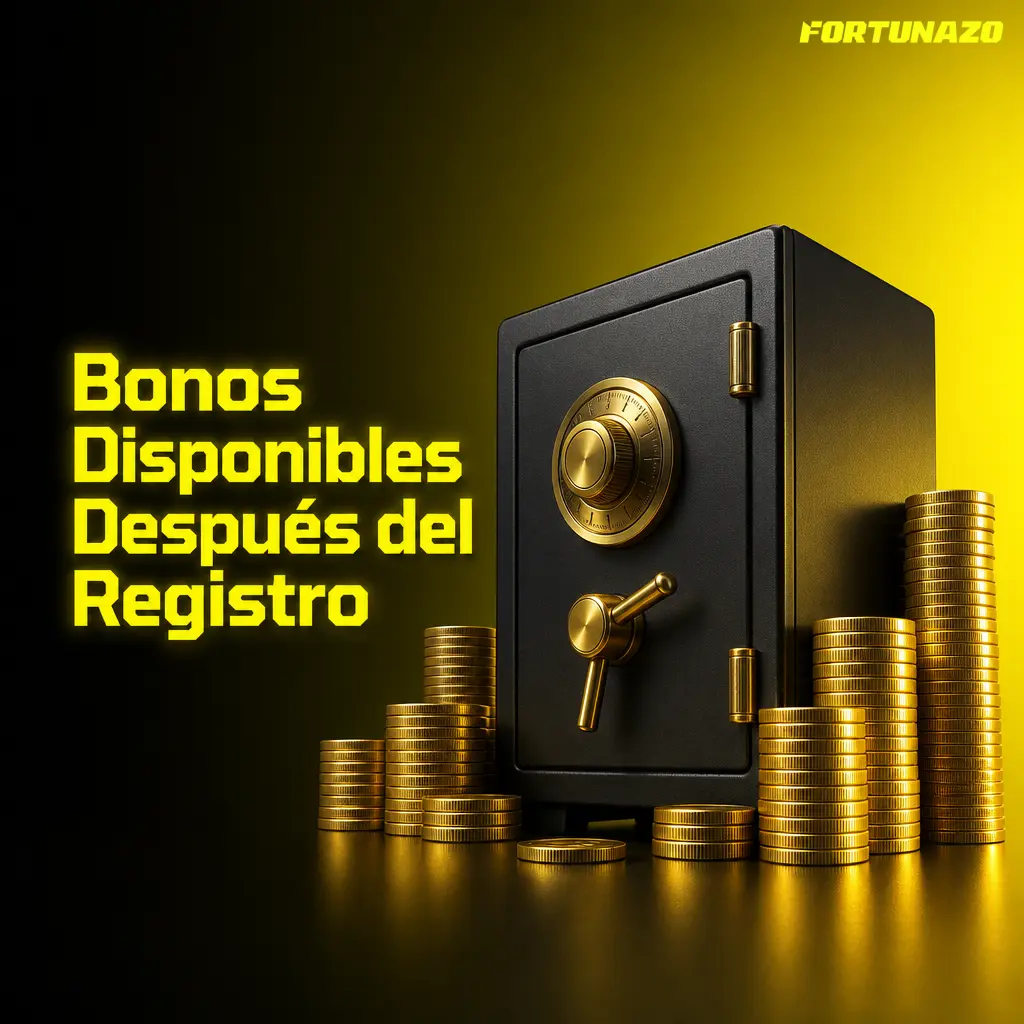Paquete de bienvenida con bonos de casino, deportes y casino en vivo disponibles tras registrarte y confirmar tu cuenta