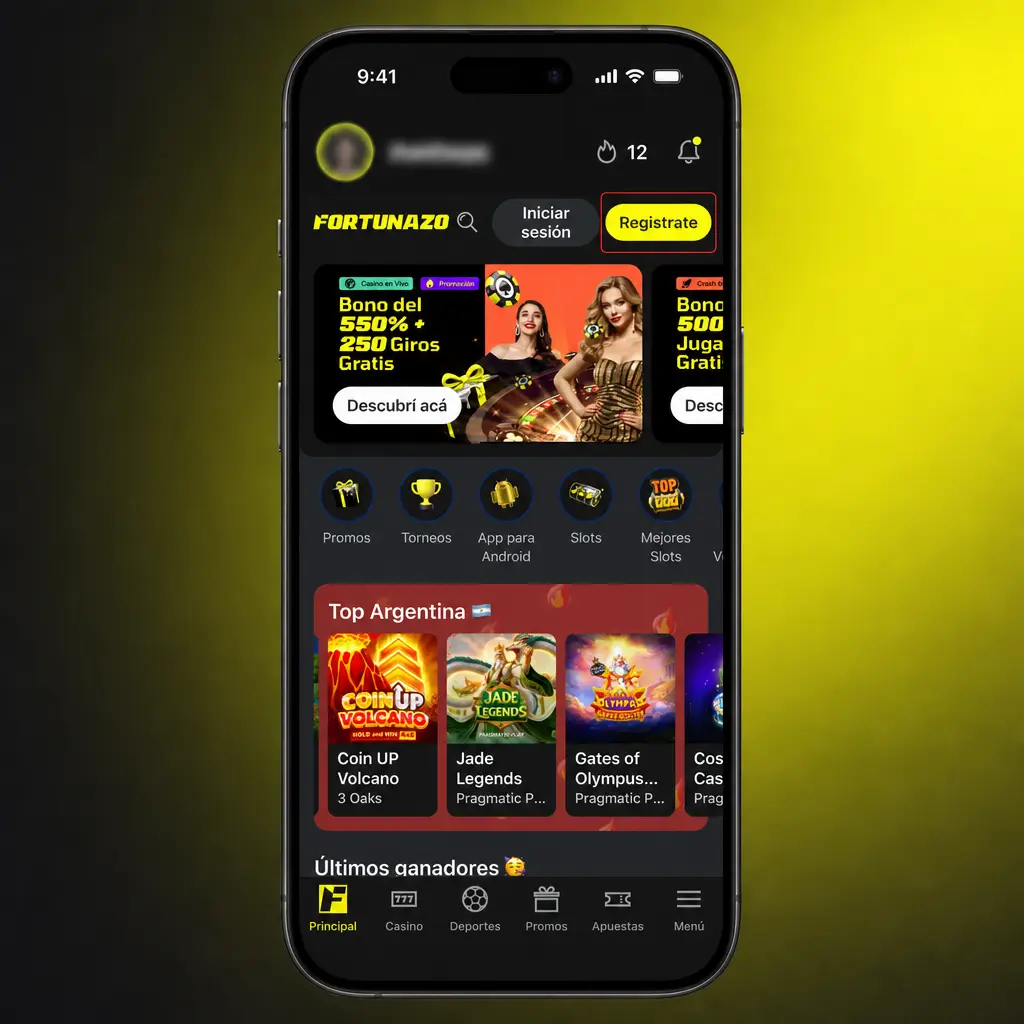 Pasos para reclamar el bono de bienvenida de Fortunazo en casino, deportes o casino en vivo