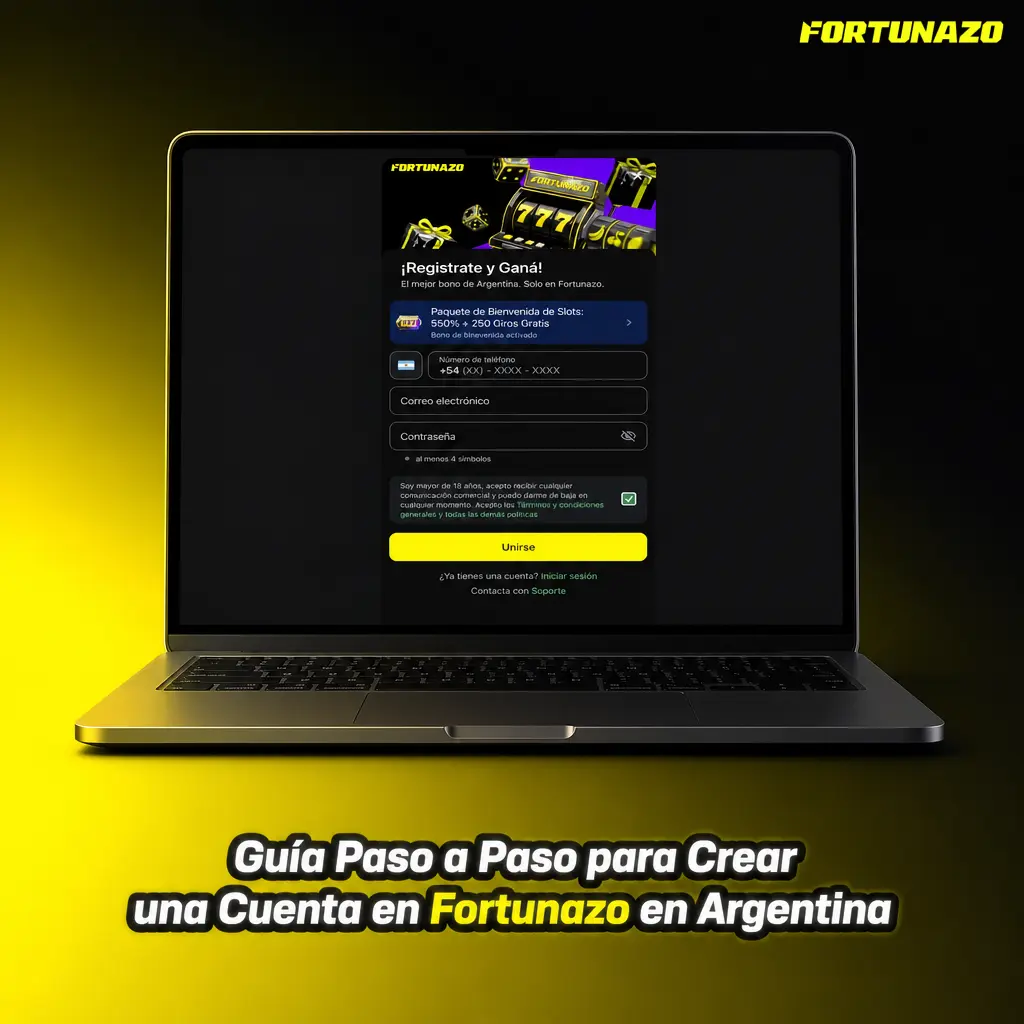 Guía paso a paso para crear una cuenta en Fortunazo Argentina: registro rápido, sin errores y verificación segura.
