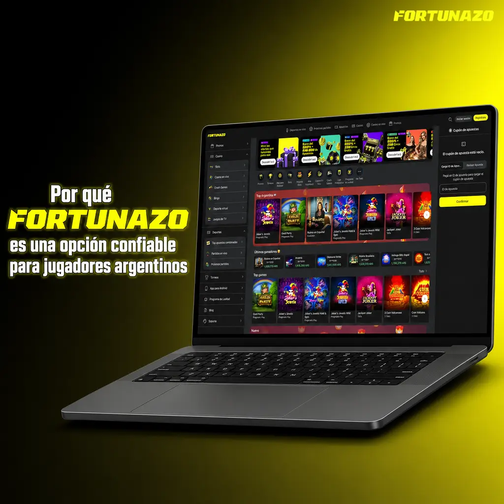 Fortunazo: plataforma confiable de apuestas deportivas y casino online en Argentina, con seguridad SSL y app móvil para Android e iOS