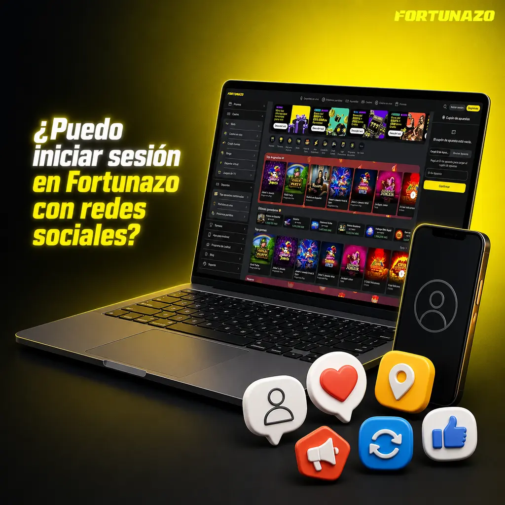 Iniciar sesión en Fortunazo con redes sociales como Telegram o Google usando el ícono correspondiente en pantalla de acceso.