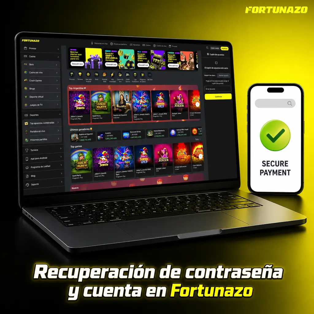 Recuperación de contraseña en Fortunazo: pasos para restablecer el acceso sin perder saldo, bonos ni historial de la cuenta.